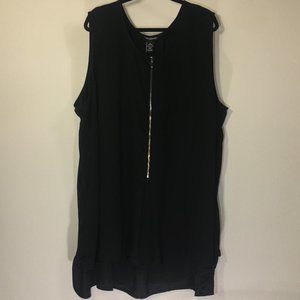 Zippered Black Blouse